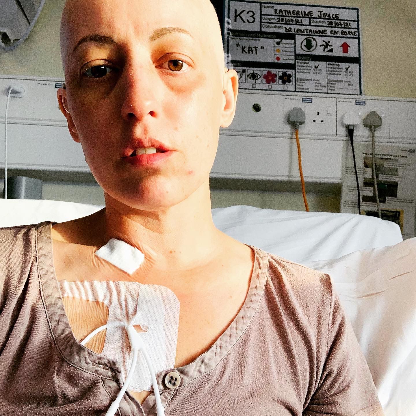 Kat in hospital with picc line