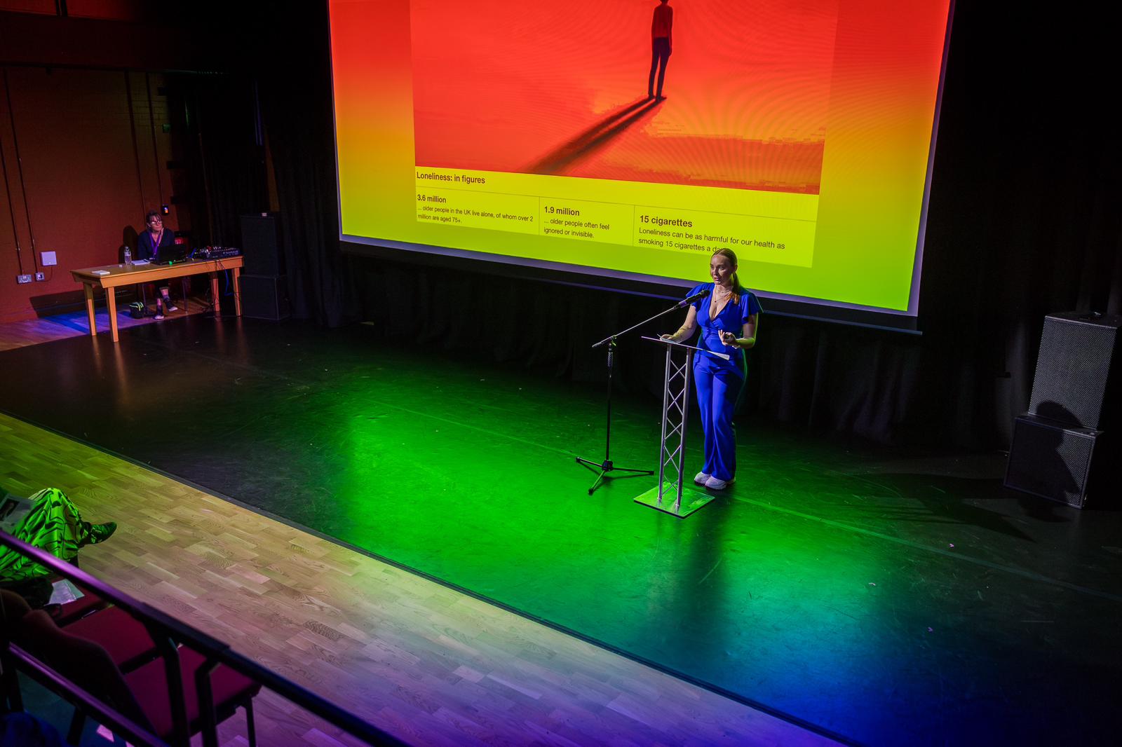 Ella giving a talk at her final showcase